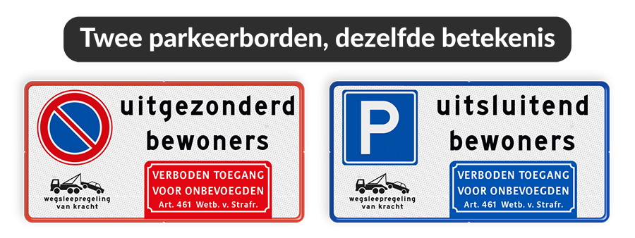 Parkeerborden toegestaan of niet toegestaan